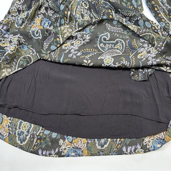 Free People Rain or Shine Paisley Mini Sun Dress Size XS Tunic Swing Boho Shift - Picture 6 of 11